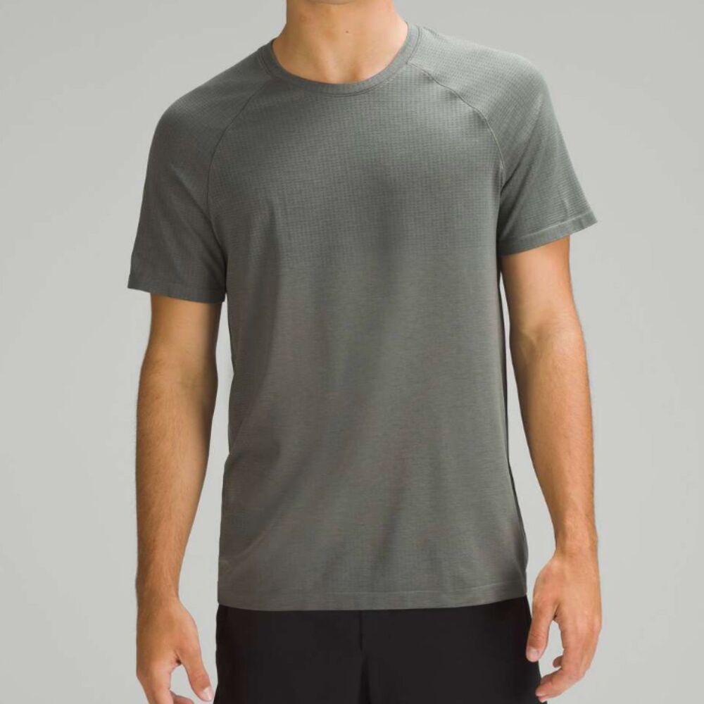 Men Lululemon Metal Vent Tech Short-Sleeve Shirt *Updated Grey Sage Size Large